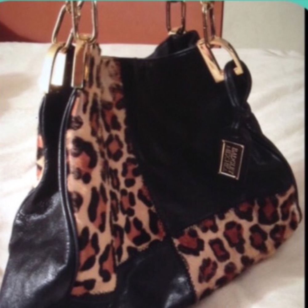 👑✅PRICE FIRM✅Badgley Mischka Leopard Leather Bag - Picture 9 of 12